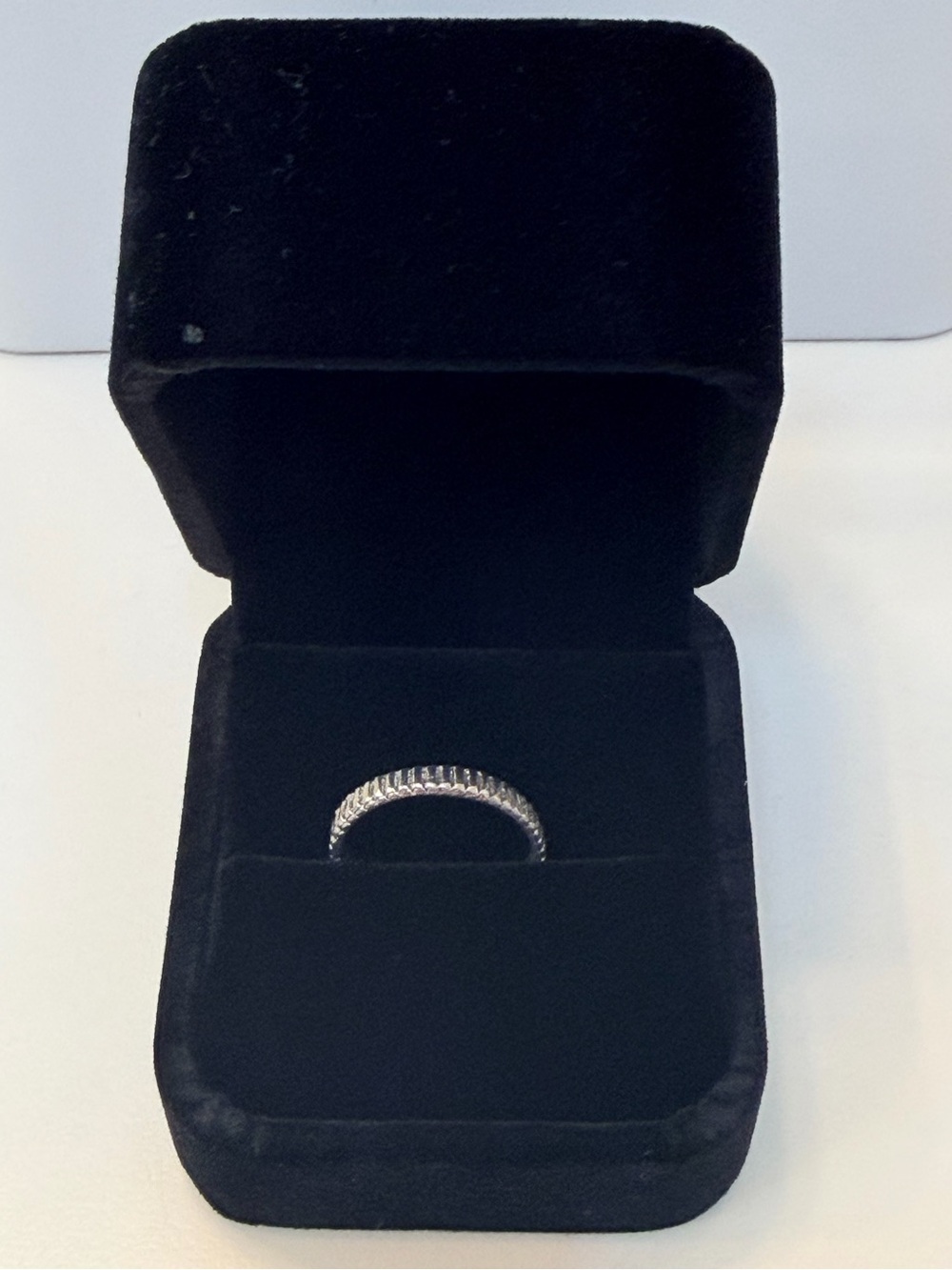 Silver-Tone Ribbed Textured Stackable Band Ring, Size 5.5–6 - Picture 12 of 12